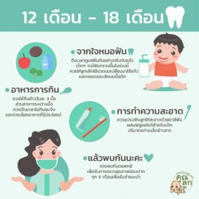 ดูแลฟันและช่องปากลูก 12 - 18 เดือน